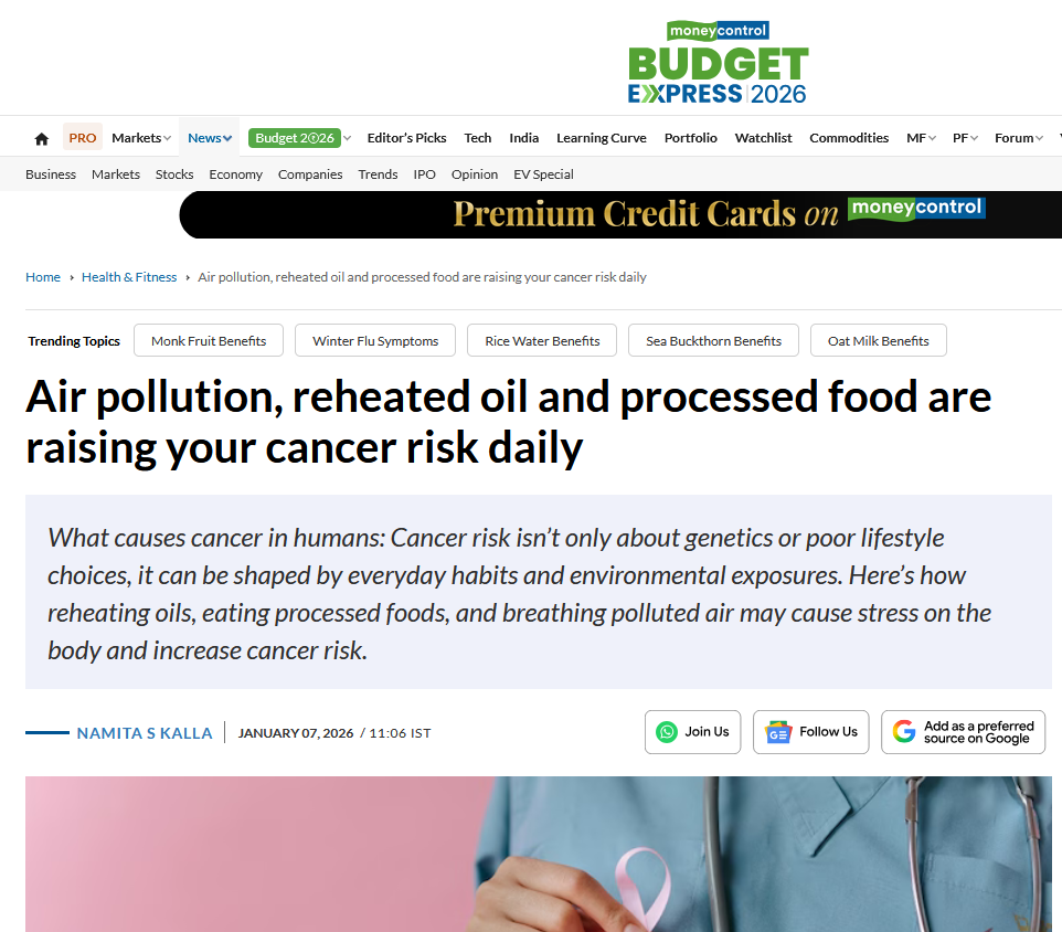 Air pollution, reheated oil and processed food are raising your cancer